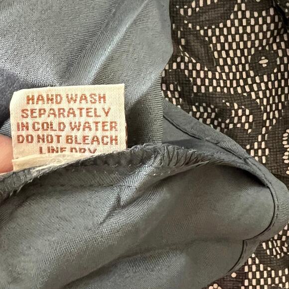 SILK Pull On Lace Printed Mini Skirt Sz L Black/Blue Boho Preppy Party Biz NEW - Picture 7 of 7